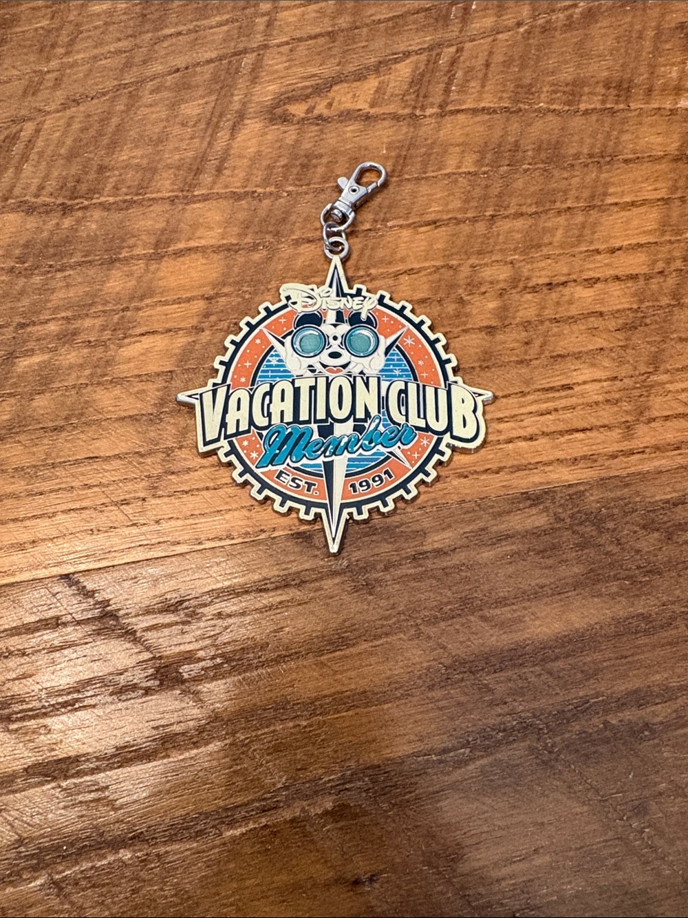 Disney Vacation Club Member Clip- Orange & Teal Accents